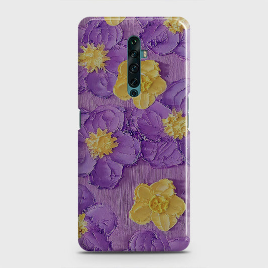 Oppo Reno 2Z Cover - Floral Series - Design 8 - Purple & Yellow - Matte Finish - Snap On Hard Case with LifeTime Colors Guarantee