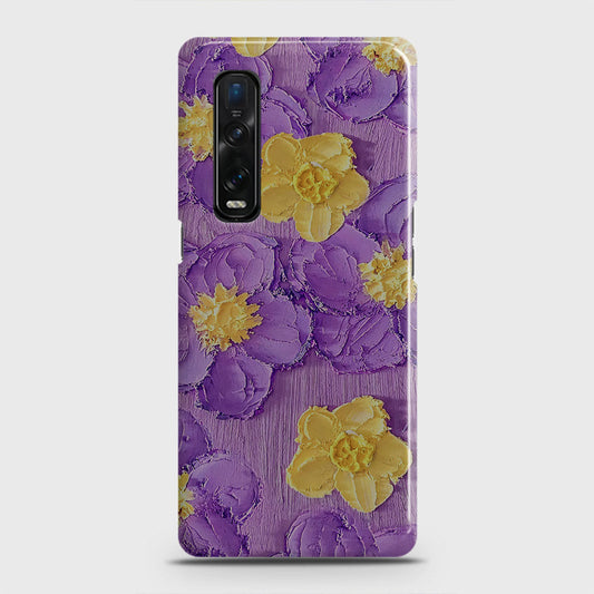 Oppo Find X2 Pro Cover - Floral Series - Design 8 - Purple & Yellow - Matte Finish - Snap On Hard Case with LifeTime Colors Guarantee