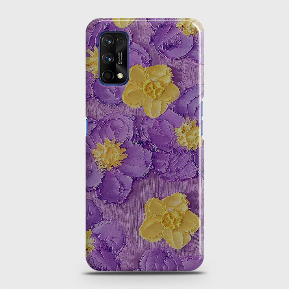 Realme 7 Pro Cover - Floral Series - Design 8 - Purple & Yellow - Matte Finish - Snap On Hard Case with LifeTime Colors Guarantee