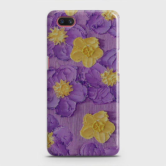 Realme C2 with out flash Forest hole Cover - Floral Series - Design 8 - Purple & Yellow - Matte Finish - Snap On Hard Case with LifeTime Colors Guarantee