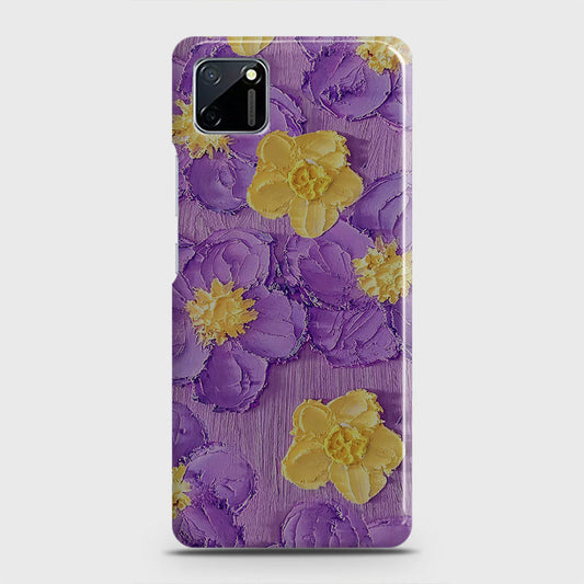 Realme C11 Cover - Floral Series - Design 8 - Purple & Yellow - Matte Finish - Snap On Hard Case with LifeTime Colors Guarantee