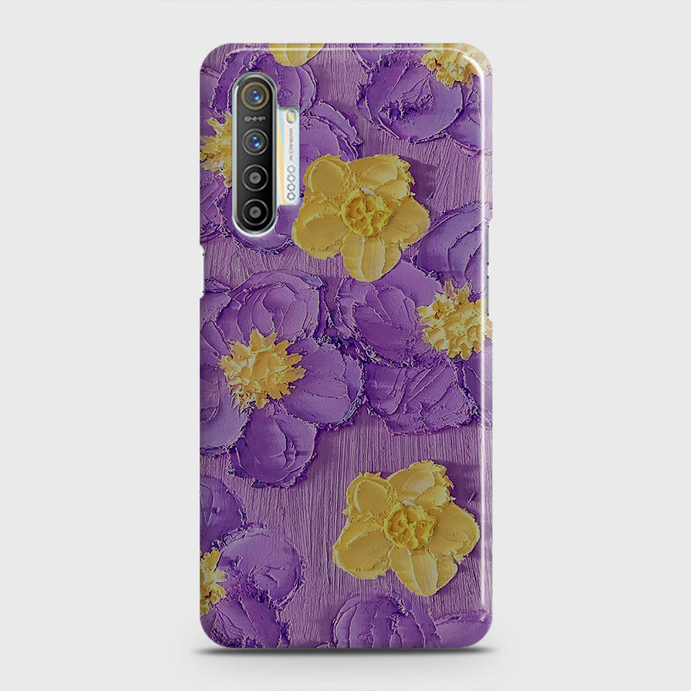 Realme XT Cover - Floral Series - Design 8 - Purple & Yellow - Matte Finish - Snap On Hard Case with LifeTime Colors Guarantee