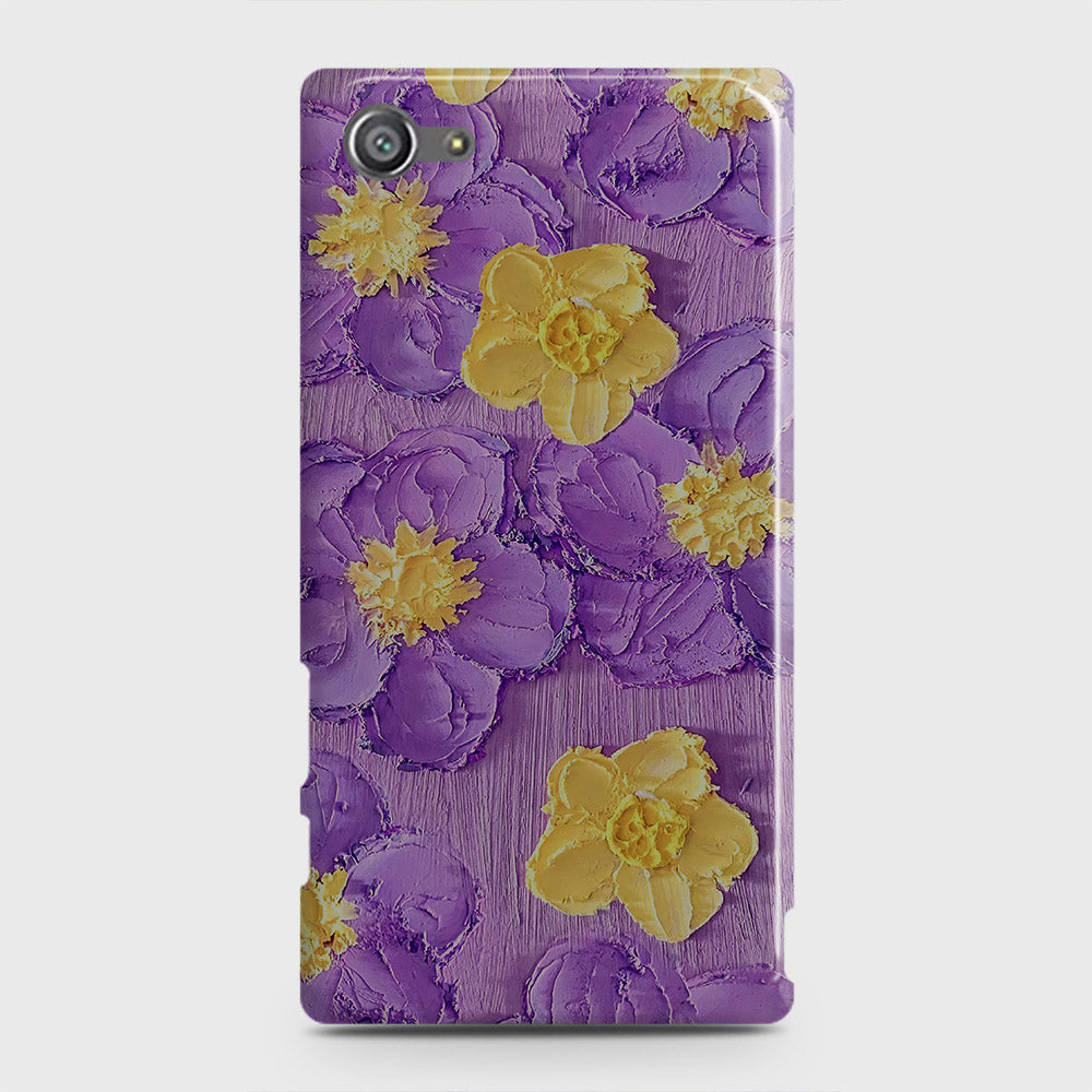 Sony Xperia Z5 Compact / Z5 Mini Cover - Floral Series - Design 8 - Purple & Yellow - Matte Finish - Snap On Hard Case with LifeTime Colors Guarantee