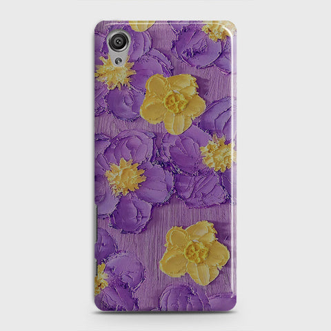 Sony Xperia XA Cover - Floral Series - Design 8 - Purple & Yellow - Matte Finish - Snap On Hard Case with LifeTime Colors Guarantee