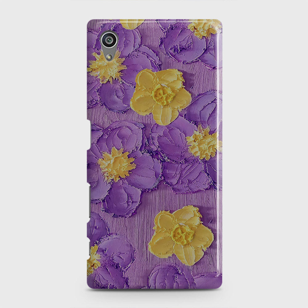 Sony Xperia Z5 Cover - Floral Series - Design 8 - Purple & Yellow - Matte Finish - Snap On Hard Case with LifeTime Colors Guarantee