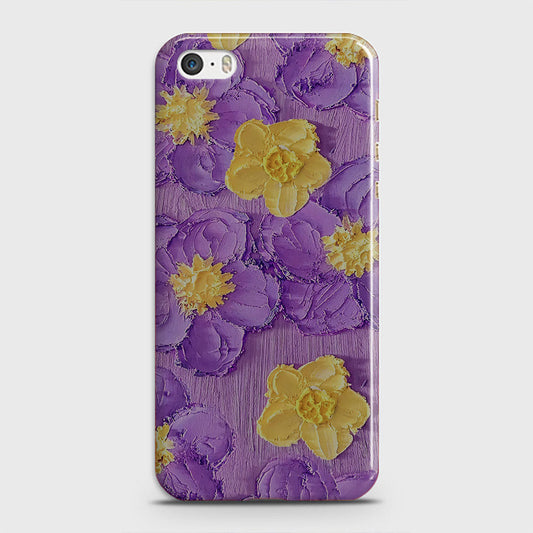 iPhone 5C Cover - Floral Series - Design 8 - Purple & Yellow - Matte Finish - Snap On Hard Case with LifeTime Colors Guarantee