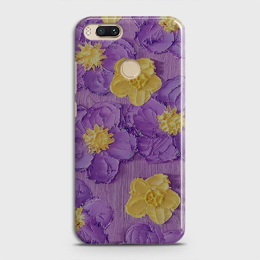 Xiaomi Mi A1 Cover - Floral Series - Design 8 - Purple & Yellow - Matte Finish - Snap On Hard Case with LifeTime Colors Guarantee