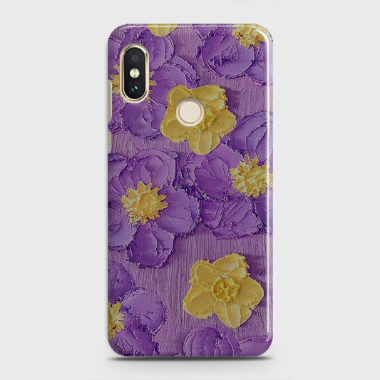 Xiaomi Mi A2 / Mi 6X  Cover - Floral Series - Design 8 - Purple & Yellow - Matte Finish - Snap On Hard Case with LifeTime Colors Guarantee