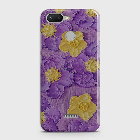 Xiaomi Redmi 6 Cover - Floral Series - Design 8 - Purple & Yellow - Matte Finish - Snap On Hard Case with LifeTime Colors Guarantee