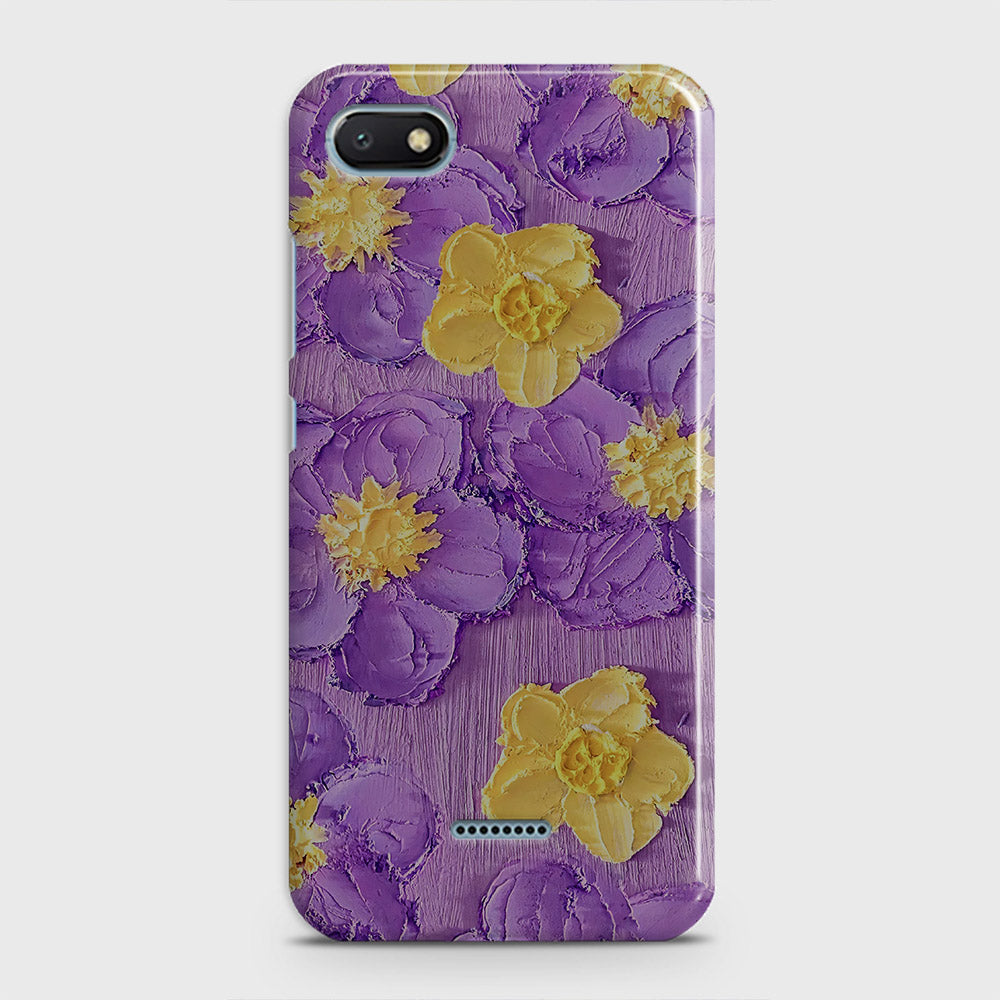 Xiaomi Redmi 6A Cover - Floral Series - Design 8 - Purple & Yellow - Matte Finish - Snap On Hard Case with LifeTime Colors Guarantee