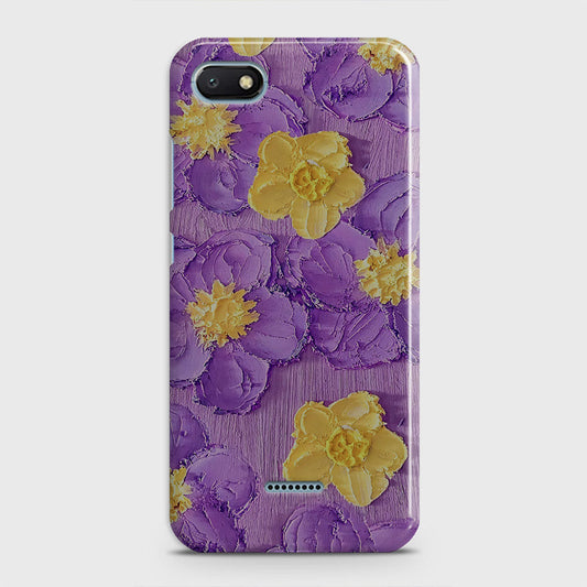 Xiaomi Redmi 6A Cover - Floral Series - Design 8 - Purple & Yellow - Matte Finish - Snap On Hard Case with LifeTime Colors Guarantee