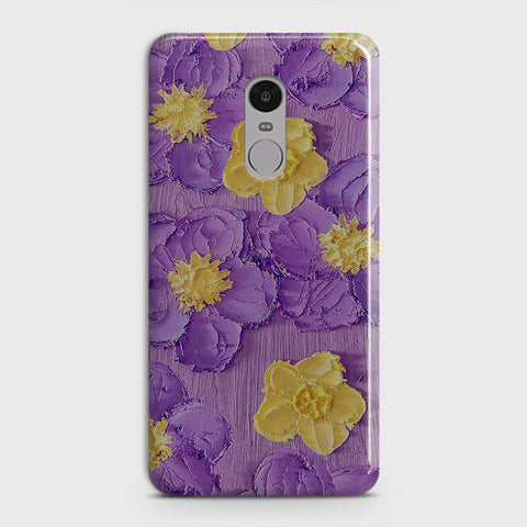 Xiaomi Redmi Note 4 / 4X Cover - Floral Series - Design 8 - Purple & Yellow - Matte Finish - Snap On Hard Case with LifeTime Colors Guarantee