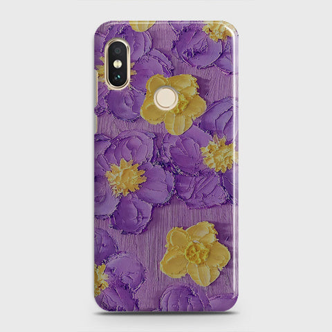 Xiaomi Redmi Note 5 AI Dual Camera Cover - Floral Series - Design 8 - Purple & Yellow - Matte Finish - Snap On Hard Case with LifeTime Colors Guarantee