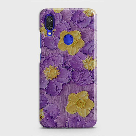 Xiaomi Redmi Note 7 Cover - Floral Series - Design 8 - Purple & Yellow - Matte Finish - Snap On Hard Case with LifeTime Colors Guarantee