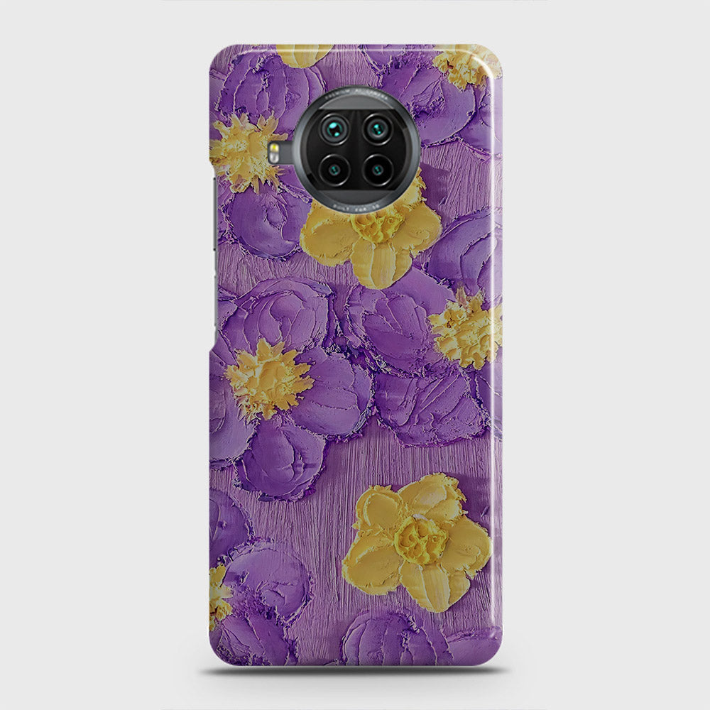 Xiaomi Mi 10T Lite Cover - Floral Series - Design 8 - Purple & Yellow - Matte Finish - Snap On Hard Case with LifeTime Colors Guarantee