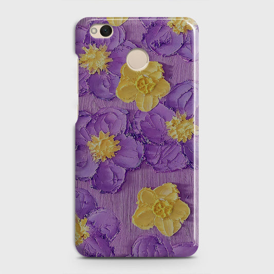 Xiaomi Redmi 4 / 4X Cover - Floral Series - Design 8 - Purple & Yellow - Matte Finish - Snap On Hard Case with LifeTime Colors Guarantee