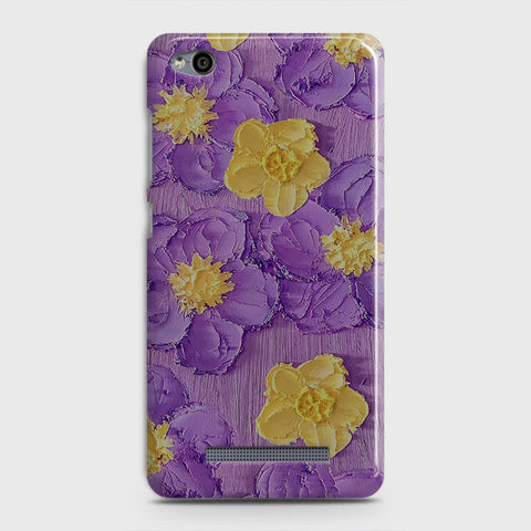 Xiaomi Redmi 4A Cover - Floral Series - Design 8 - Purple & Yellow - Matte Finish - Snap On Hard Case with LifeTime Colors Guarantee