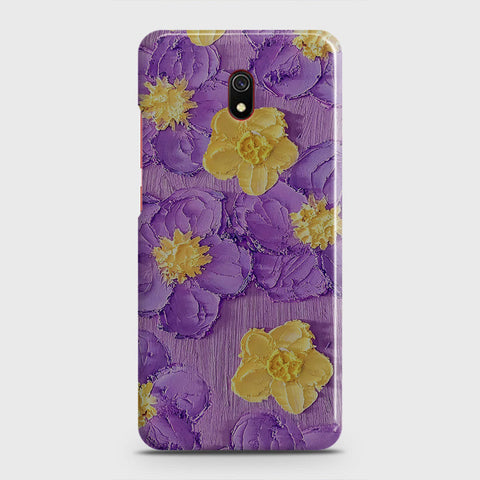 Xiaomi Redmi 8A Cover - Floral Series - Design 8 - Purple & Yellow - Matte Finish - Snap On Hard Case with LifeTime Colors Guarantee