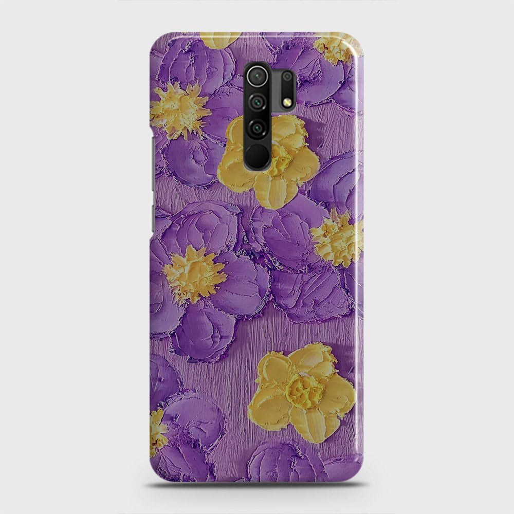 Xiaomi Poco M2 Cover - Floral Series - Design 8 - Purple & Yellow - Matte Finish - Snap On Hard Case with LifeTime Colors Guarantee