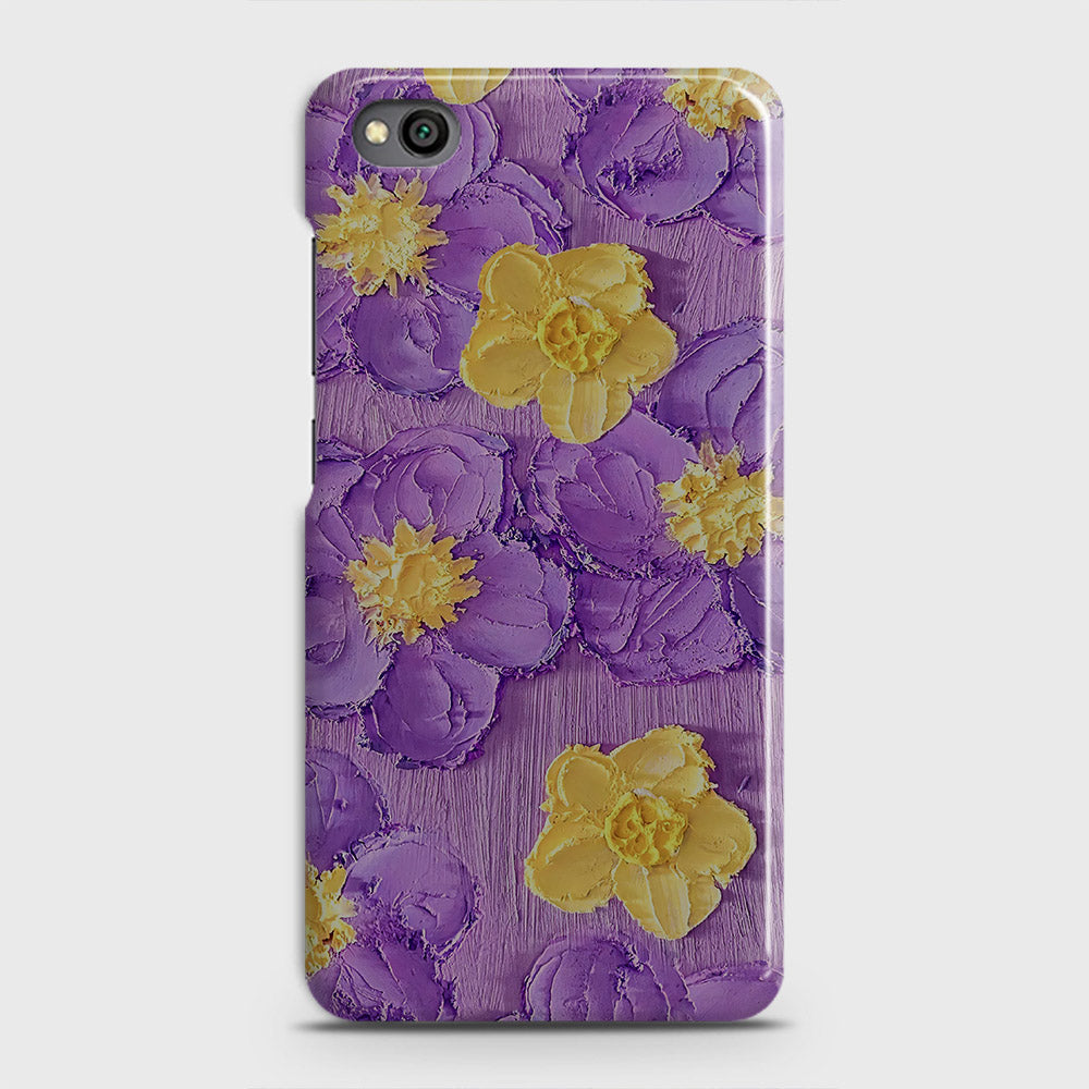 Xiaomi Redmi Go Cover - Floral Series - Design 8 - Purple & Yellow - Matte Finish - Snap On Hard Case with LifeTime Colors Guarantee