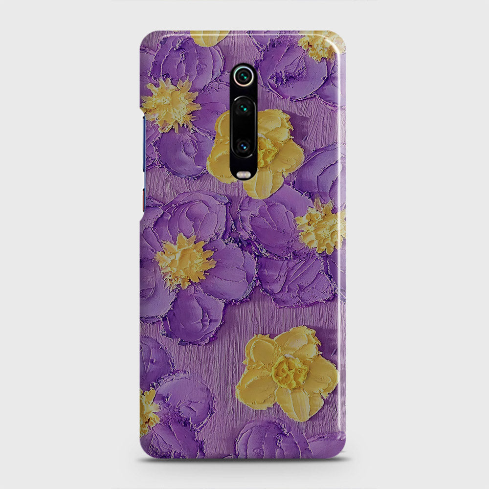 Xiaomi Redmi K20 Pro Cover - Floral Series - Design 8 - Purple & Yellow - Matte Finish - Snap On Hard Case with LifeTime Colors Guarantee