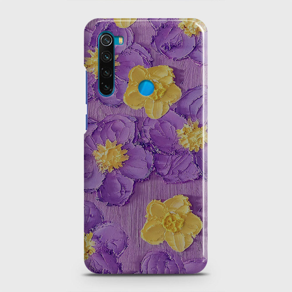 Xiaomi Redmi Note 8 Cover - Floral Series - Design 8 - Purple & Yellow - Matte Finish - Snap On Hard Case with LifeTime Colors Guarantee