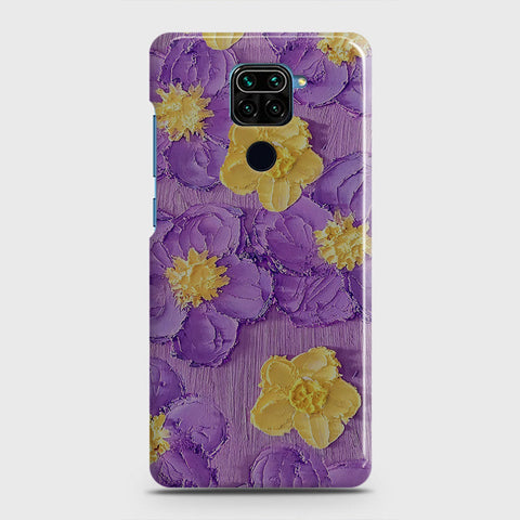 Xiaomi Redmi Note 9 Cover - Floral Series - Design 8 - Purple & Yellow - Matte Finish - Snap On Hard Case with LifeTime Colors Guarantee