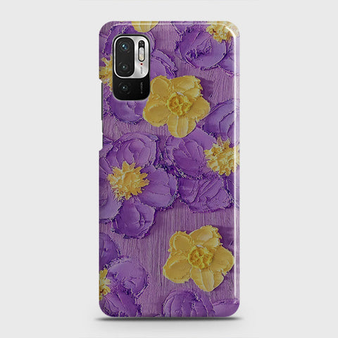 Xiaomi Redmi Note 10 5G Cover - Floral Series - Design 8 - Purple & Yellow - Matte Finish - Snap On Hard Case with LifeTime Colors Guarantee