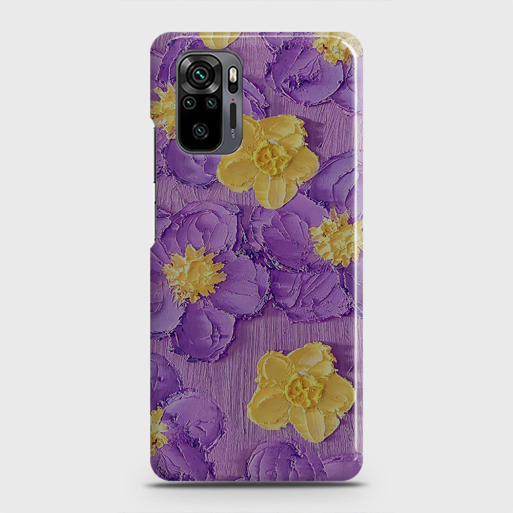 Xiaomi Redmi Note 10 Pro Cover - Floral Series - Design 8 - Purple & Yellow - Matte Finish - Snap On Hard Case with LifeTime Colors Guarantee