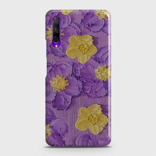 Honor 9X Cover - Floral Series - Design 8 - Purple & Yellow - Matte Finish - Snap On Hard Case with LifeTime Colors Guarantee