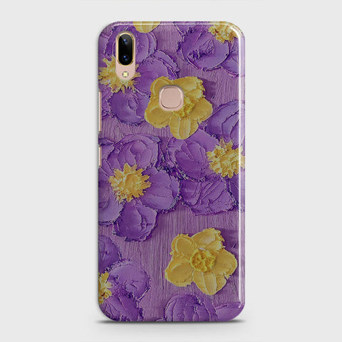 Vivo V9 / V9 Youth Cover - Floral Series - Design 8 - Purple & Yellow - Matte Finish - Snap On Hard Case with LifeTime Colors Guarantee