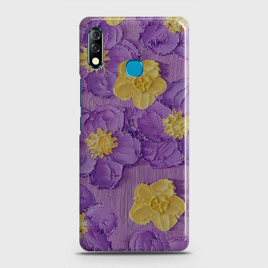 Infinix Hot 8 Lite Cover - Floral Series - Design 8 - Purple & Yellow - Matte Finish - Snap On Hard Case with LifeTime Colors Guarantee