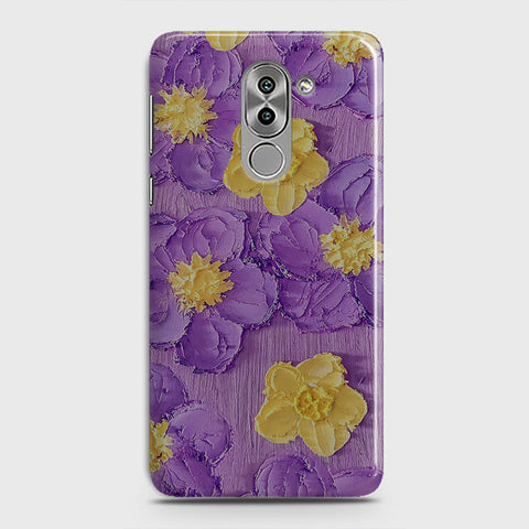 Huawei Honor 6X Cover - Floral Series - Design 8 - Purple & Yellow - Matte Finish - Snap On Hard Case with LifeTime Colors Guarantee