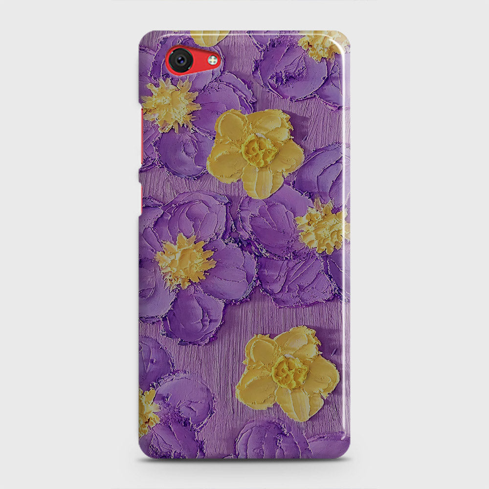 Vivo Y71 Cover - Floral Series - Design 8 - Purple & Yellow - Matte Finish - Snap On Hard Case with LifeTime Colors Guarantee