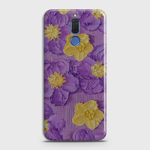 Huawei Mate 10 Lite Cover - Floral Series - Design 8 - Purple & Yellow - Matte Finish - Snap On Hard Case with LifeTime Colors Guarantee