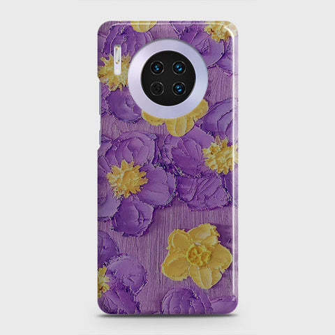 Huawei Mate 30 Cover - Floral Series - Design 8 - Purple & Yellow - Matte Finish - Snap On Hard Case with LifeTime Colors Guarantee