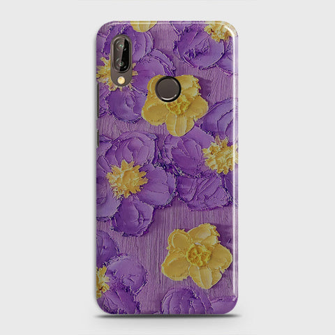 Huawei Nova 3 Cover - Floral Series - Design 8 - Purple & Yellow - Matte Finish - Snap On Hard Case with LifeTime Colors Guarantee