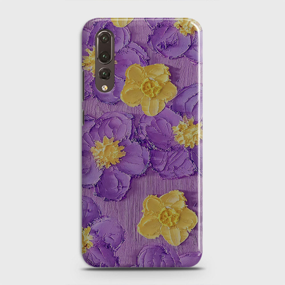 Huawei P20 Pro Cover - Floral Series - Design 8 - Purple & Yellow - Matte Finish - Snap On Hard Case with LifeTime Colors Guarantee