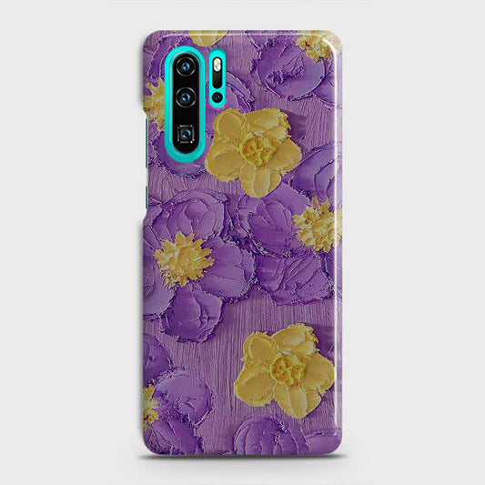 Huawei P30 Pro Cover - Floral Series - Design 8 - Purple & Yellow - Matte Finish - Snap On Hard Case with LifeTime Colors Guarantee