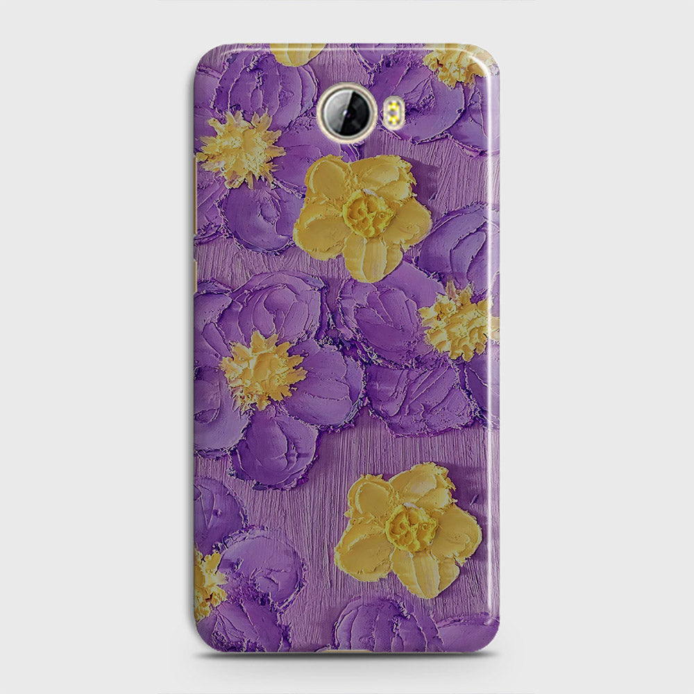 Huawei Y5 II Cover - Floral Series - Design 8 - Purple & Yellow - Matte Finish - Snap On Hard Case with LifeTime Colors Guarantee