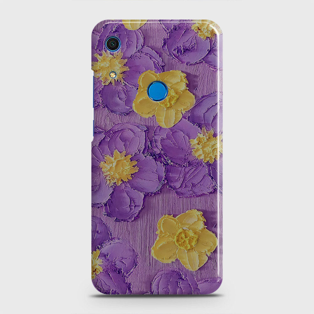 Huawei Y6s 2019 Cover - Floral Series - Design 8 - Purple & Yellow - Matte Finish - Snap On Hard Case with LifeTime Colors Guarantee