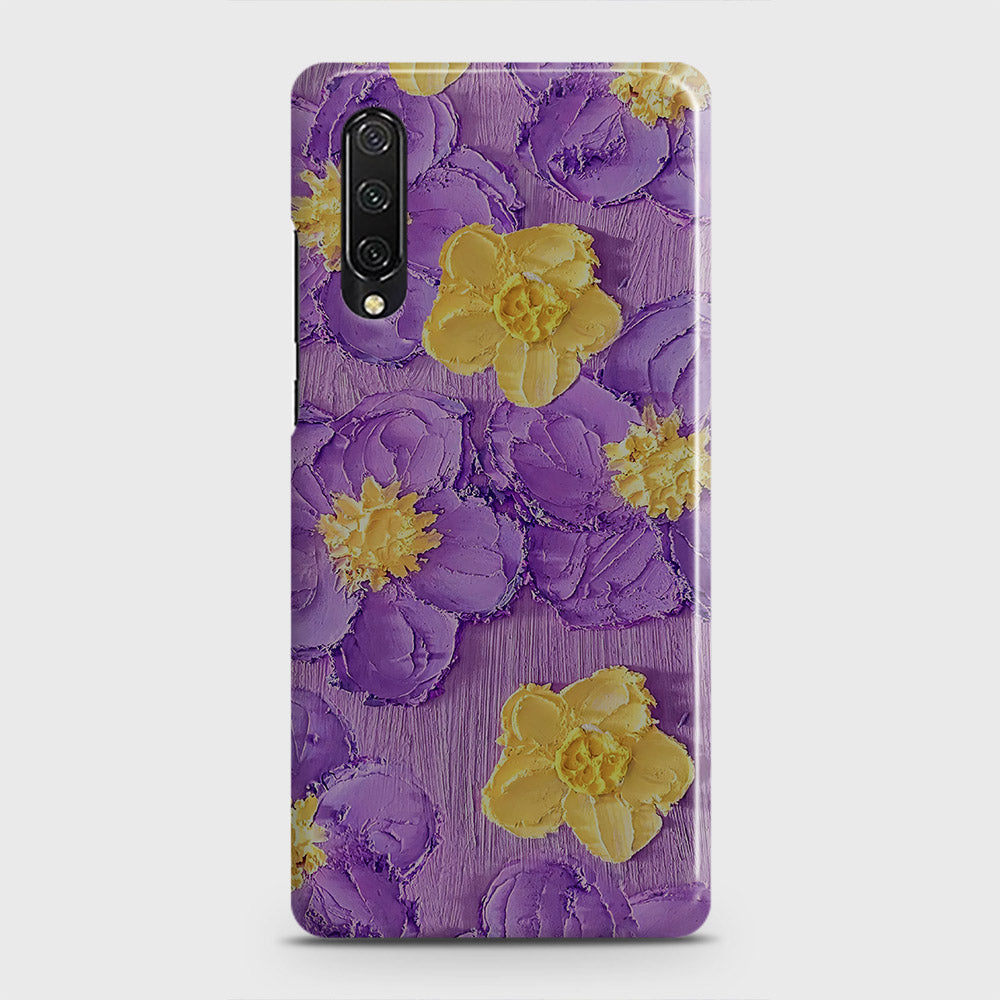 Huawei Y9s Cover - Floral Series - Design 8 - Purple & Yellow - Matte Finish - Snap On Hard Case with LifeTime Colors Guarantee