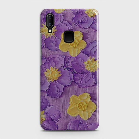 Vivo Y95 Cover - Floral Series - Design 8 - Purple & Yellow - Matte Finish - Snap On Hard Case with LifeTime Colors Guarantee