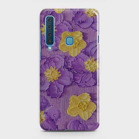 Samsung Galaxy A9 2018 Cover - Floral Series - Design 8 - Purple & Yellow - Matte Finish - Snap On Hard Case with LifeTime Colors Guarantee