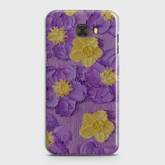 Samsung Galaxy C5 Cover - Floral Series - Design 8 - Purple & Yellow - Matte Finish - Snap On Hard Case with LifeTime Colors Guarantee