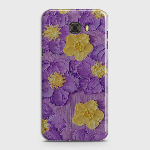 Samsung Galaxy C7 Pro Cover - Floral Series - Design 8 - Purple & Yellow - Matte Finish - Snap On Hard Case with LifeTime Colors Guarantee