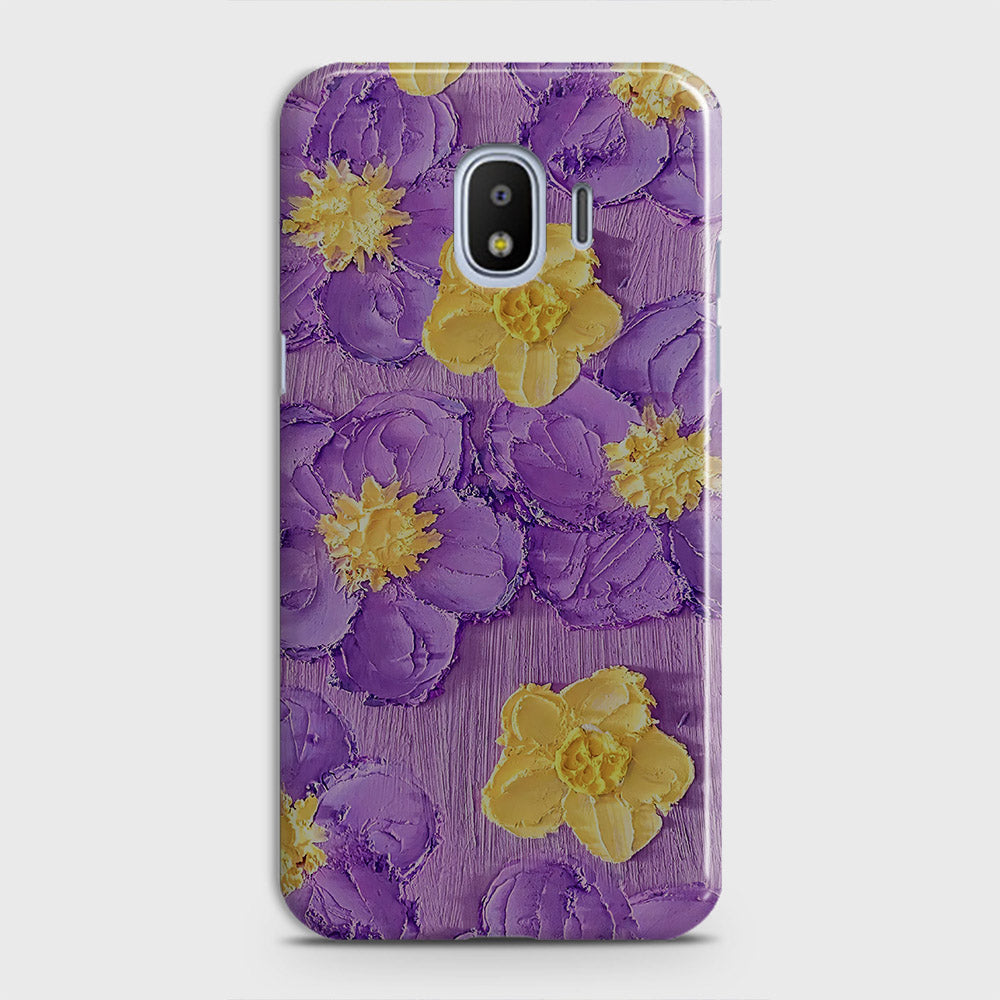 Samsung Galaxy Grand Prime Pro / J2 Pro 2018 Cover - Floral Series - Design 8 - Purple & Yellow - Matte Finish - Snap On Hard Case with LifeTime Colors Guarantee