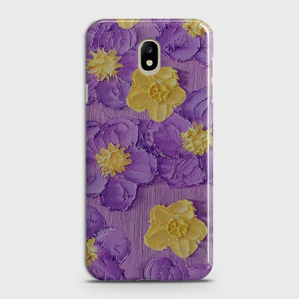 Samsung Galaxy J3 Pro 2017 / J3 2017 / J330 Cover - Floral Series - Design 8 - Purple & Yellow - Matte Finish - Snap On Hard Case with LifeTime Colors Guarantee