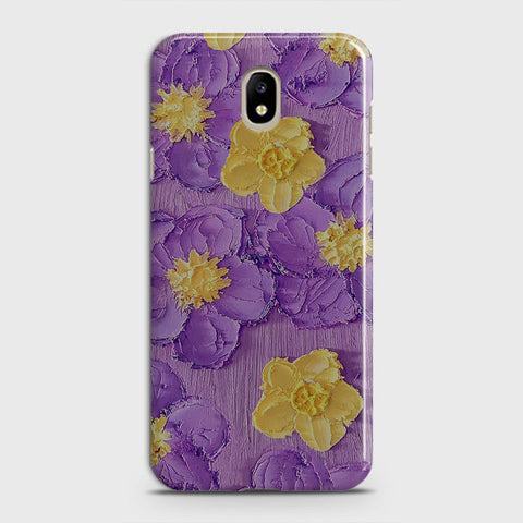 Samsung Galaxy J3 Pro 2017 / J3 2017 / J330 Cover - Floral Series - Design 8 - Purple & Yellow - Matte Finish - Snap On Hard Case with LifeTime Colors Guarantee