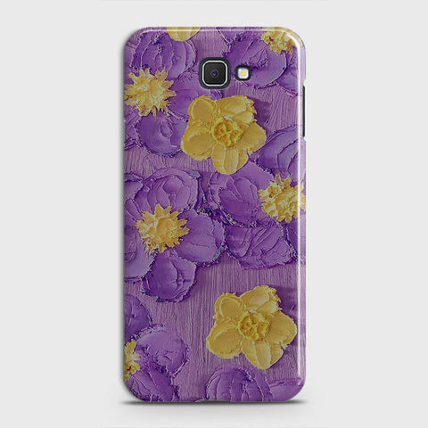 Samsung Galaxy J5 Prime Cover - Floral Series - Design 8 - Purple & Yellow - Matte Finish - Snap On Hard Case with LifeTime Colors Guarantee